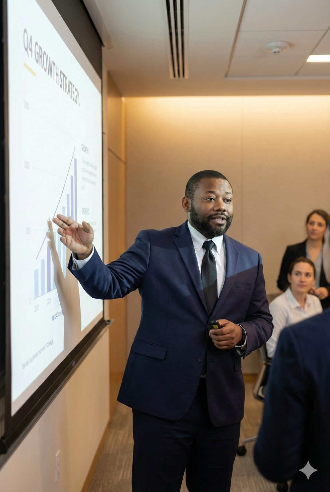 Dr. Jelani Ellington presenting to senior leaders